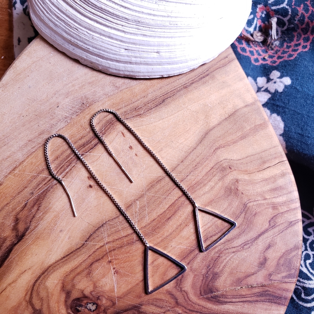 HOT ♡ Korean Silver Triangle Geomatric Earring